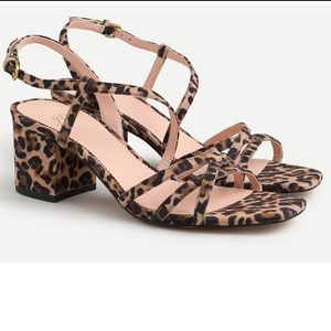 J. Crew Odette Strapped Sandals- Leopard Suede